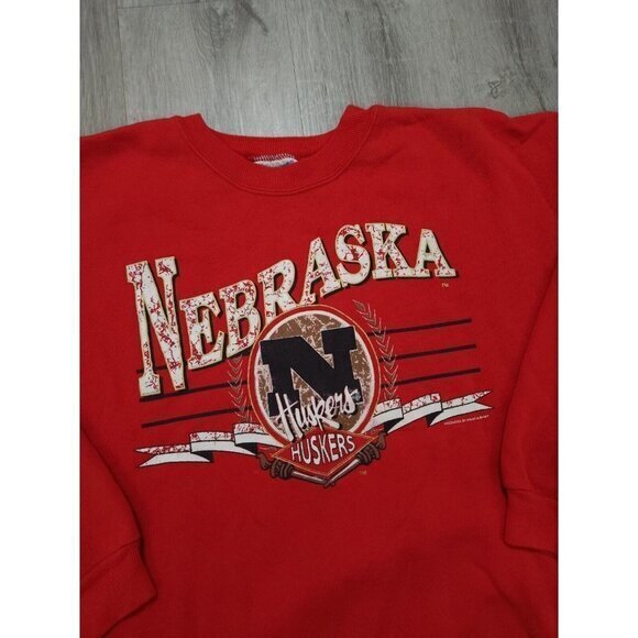 Vintage‎ Nebraska Cornhuskers Sweatshirt Red Mens XL - Picture 3 of 6